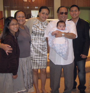 img_27742 Grandpa Ben at Rafael's baptism. Also in photo (2nd from left) is my beautiful classmate at STS
